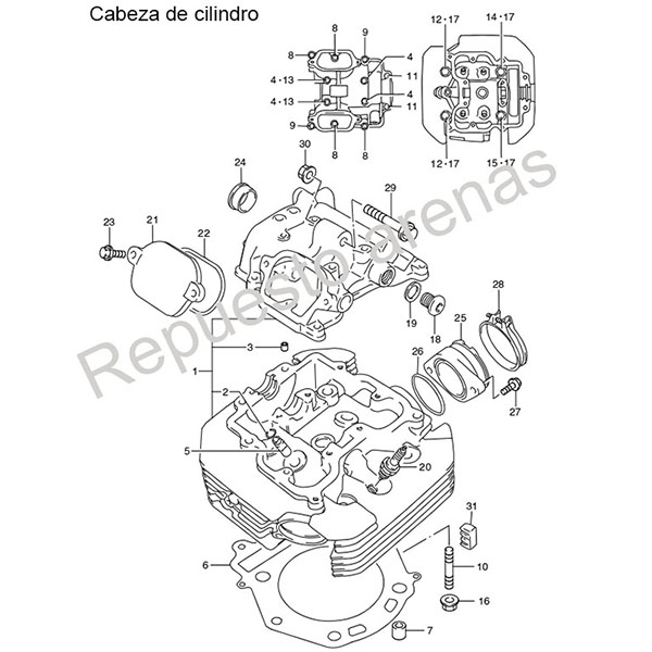 cabeza de cilindro dr650