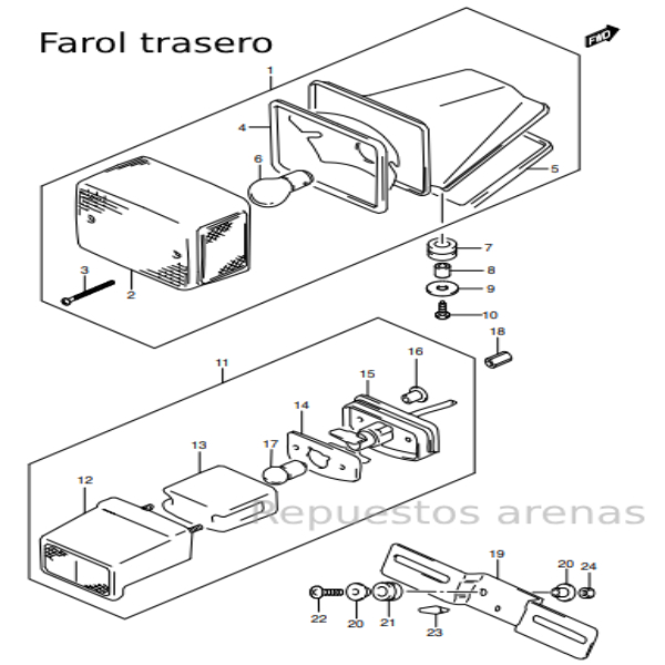 farol trasero dr650