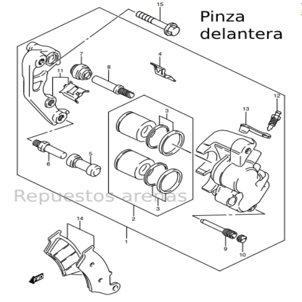 pinza delantera dr650