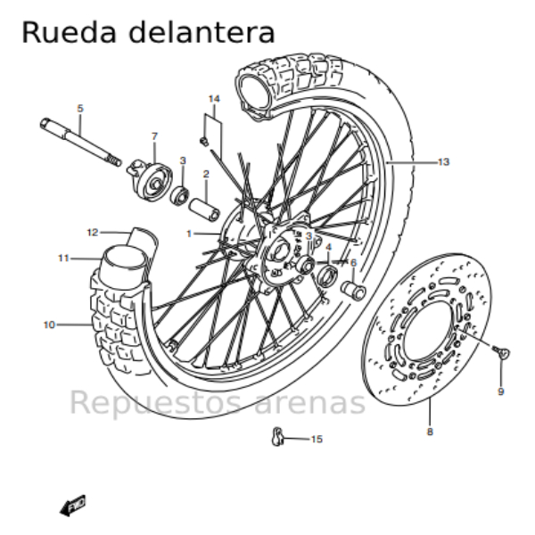 rueda delantera dr650