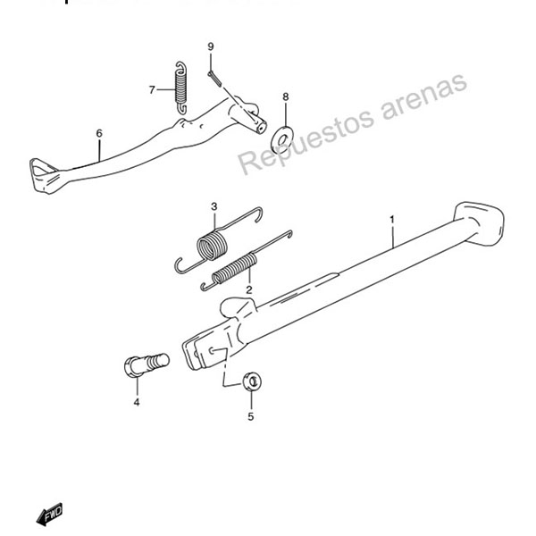 soporte de freno trasero dr650