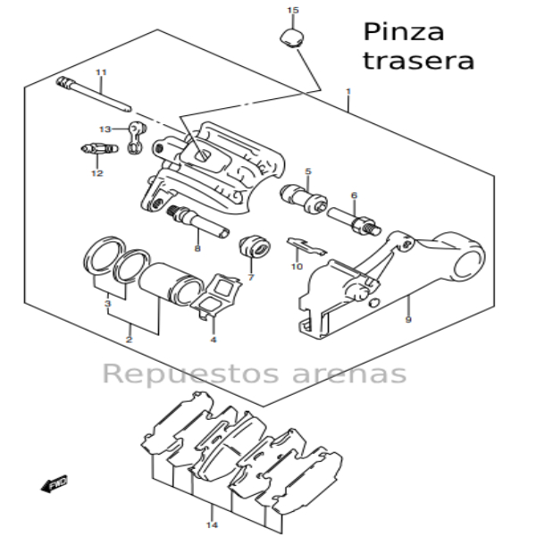 pinza trasera dr650